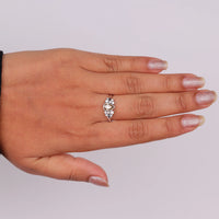 Pear Cut Brown CZ Cluster Engagement Ring | Bezel Set Statement Ring