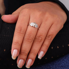 Pear Cut Brown CZ Cluster Engagement Ring | Bezel Set Statement Ring - alternate view