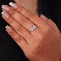 Pear Cut Brown CZ Cluster Engagement Ring | Bezel Set Statement Ring