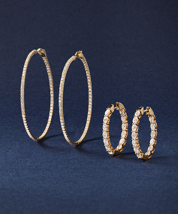 Diamond hoops and huggies