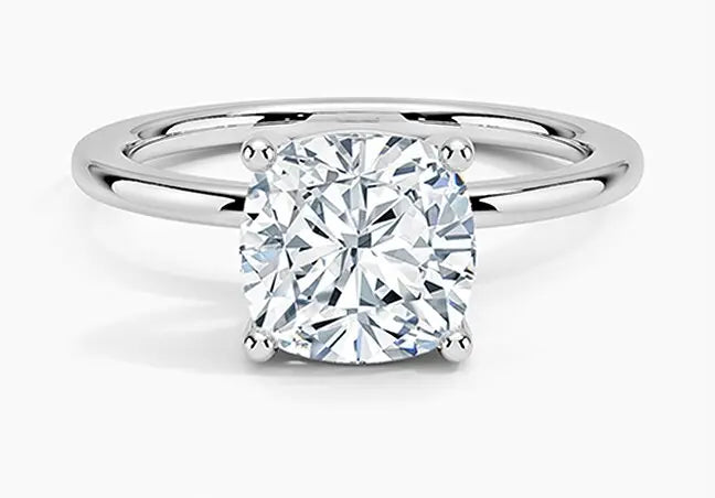 Cushion lab-grown diamond engagement ring