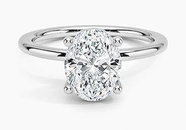Oval lab-grown diamond engagement ring