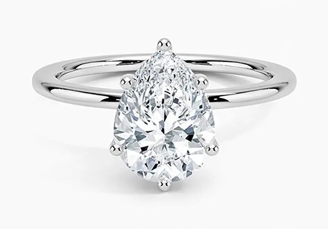 Pear lab-grown diamond engagement ring