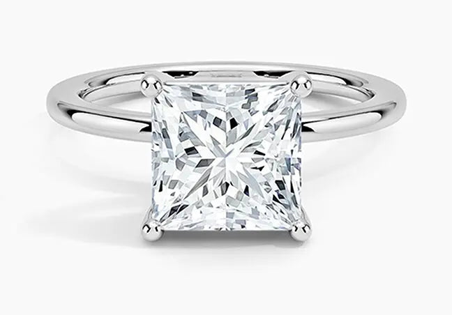 Princess lab-grown diamond engagement ring