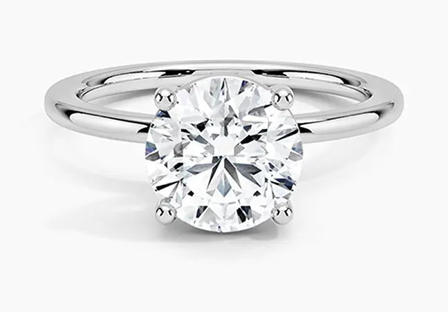 Round lab-grown diamond engagement ring