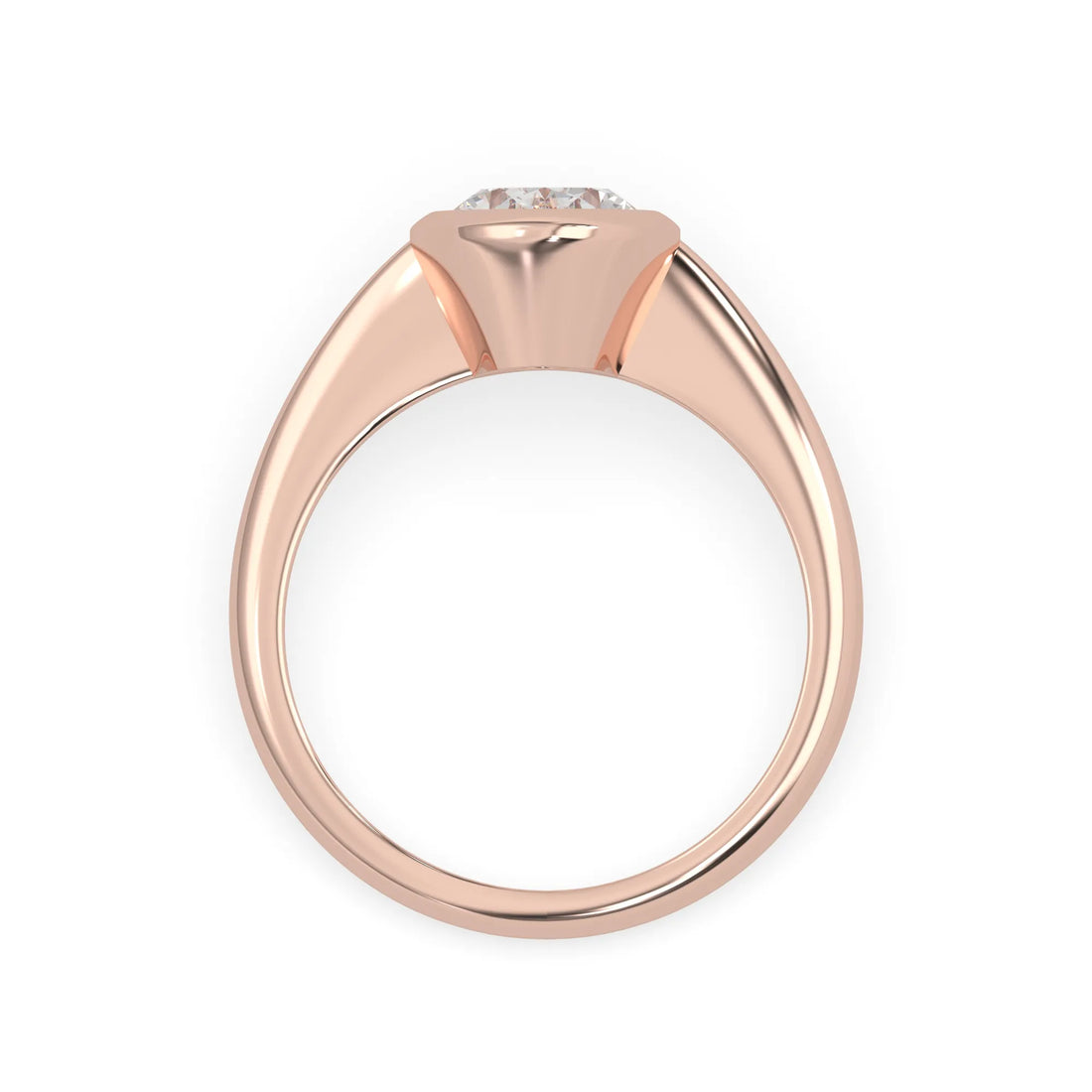 OctaPearl 1.5 ct Bezel Set Oval Cut Lab Grown Diamond Solitaire Engagement Ring