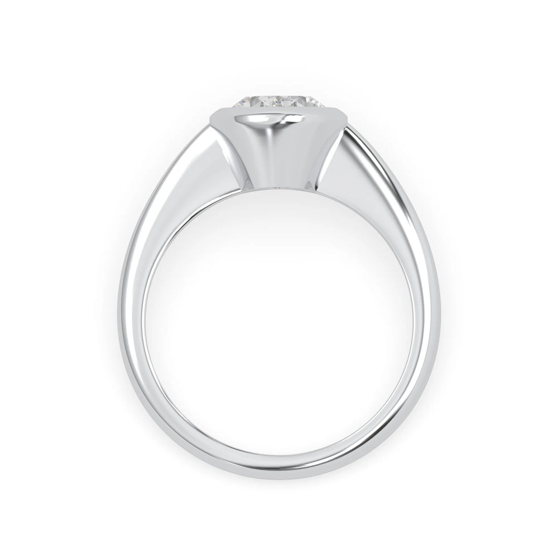 OctaPearl 1.5 ct Bezel Set Oval Cut Lab Grown Diamond Solitaire Engagement Ring