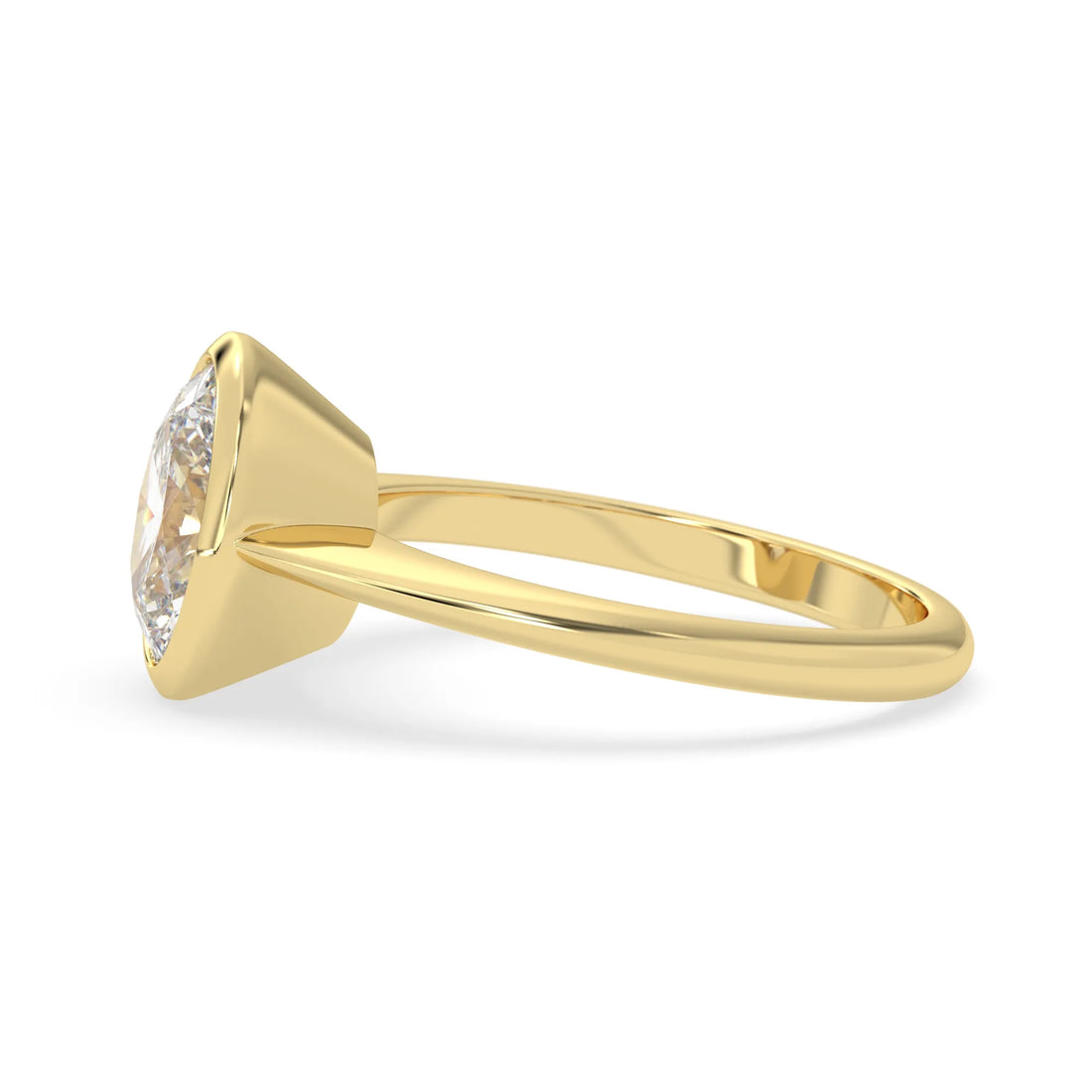 OctaPearl 1.5 ct Bezel Set Oval Cut Lab Grown Diamond Solitaire Engagement Ring