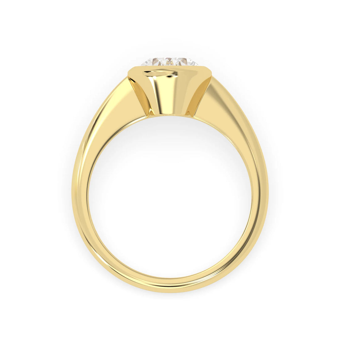 OctaPearl 1.5 ct Bezel Set Oval Cut Lab Grown Diamond Solitaire Engagement Ring