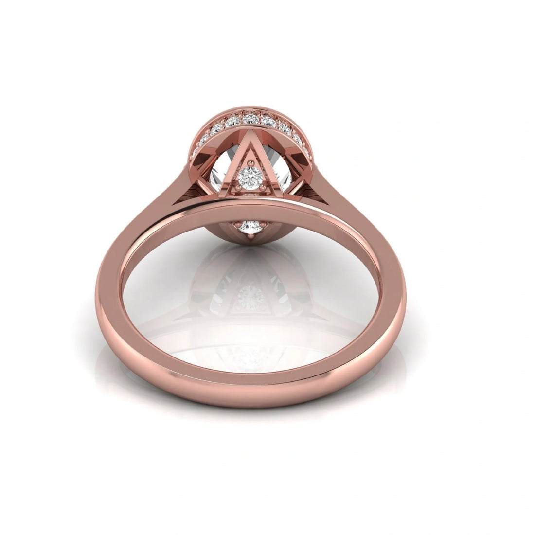 OctaPearl 1 ct Oval Bezel Solitaire Lab Grown Diamond Engagement Ring