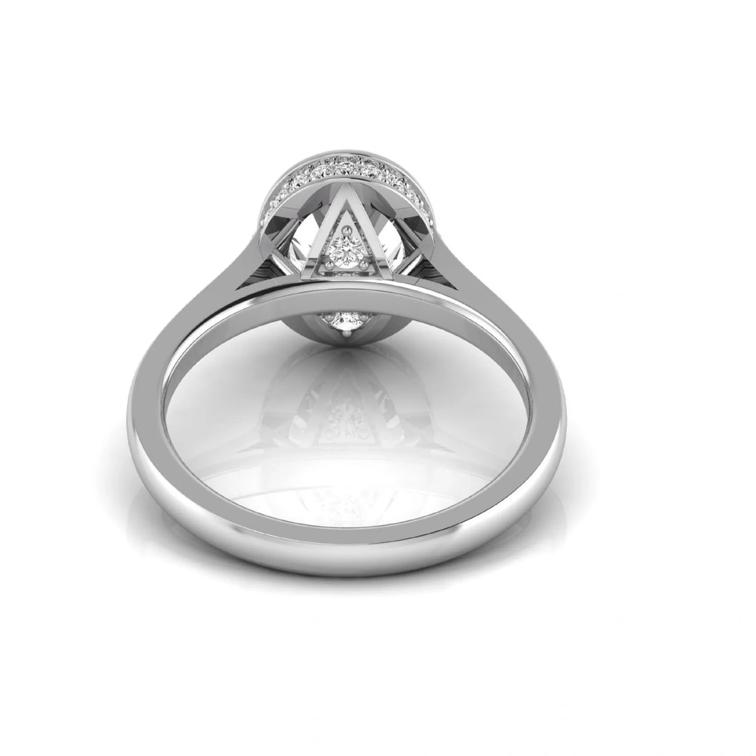 OctaPearl 1 ct Oval Bezel Solitaire Lab Grown Diamond Engagement Ring