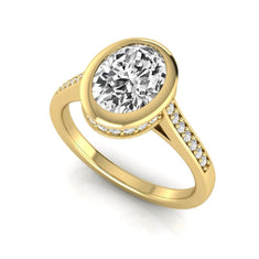 OctaPearl 1 ct Oval Bezel Solitaire Lab Grown Diamond Engagement Ring - alternate view