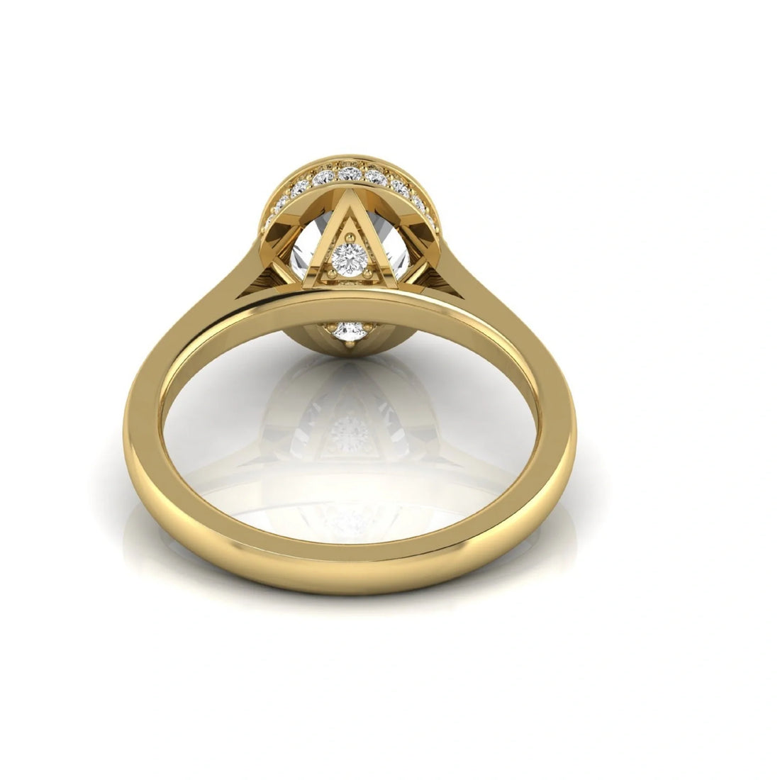 OctaPearl 1 ct Oval Bezel Solitaire Lab Grown Diamond Engagement Ring