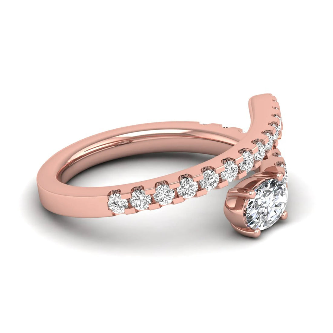 OctaPearl Oval Bypass Pavé Lab Grown Diamond Engagement Ring