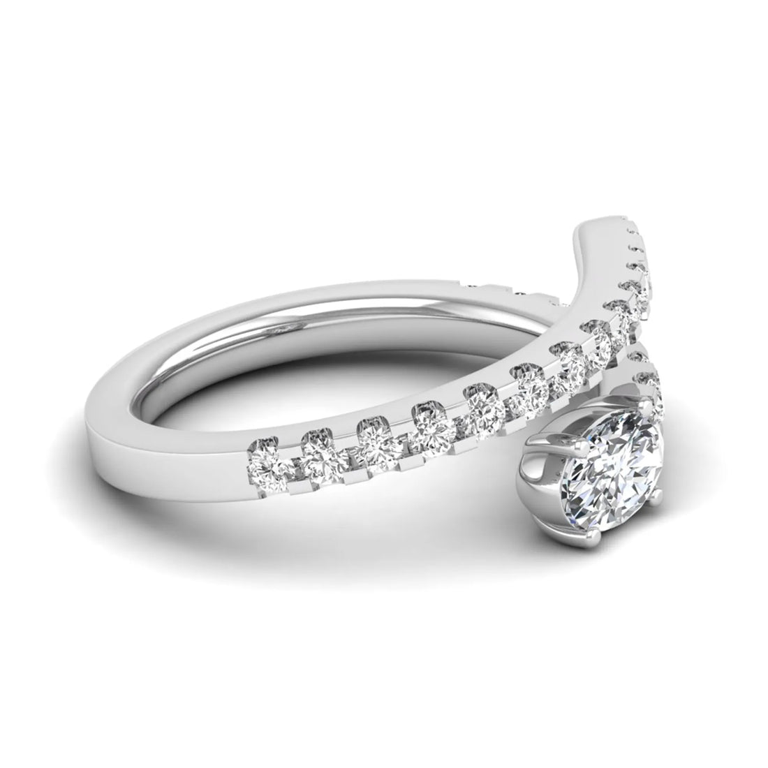 OctaPearl Oval Bypass Pavé Lab Grown Diamond Engagement Ring