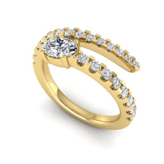 OctaPearl Oval Bypass Pavé Lab Grown Diamond Engagement Ring - alternate view