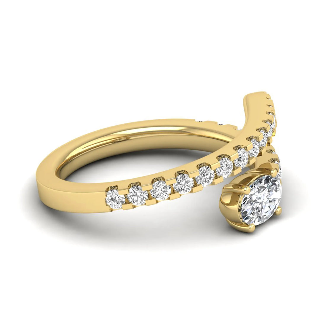 OctaPearl Oval Bypass Pavé Lab Grown Diamond Engagement Ring
