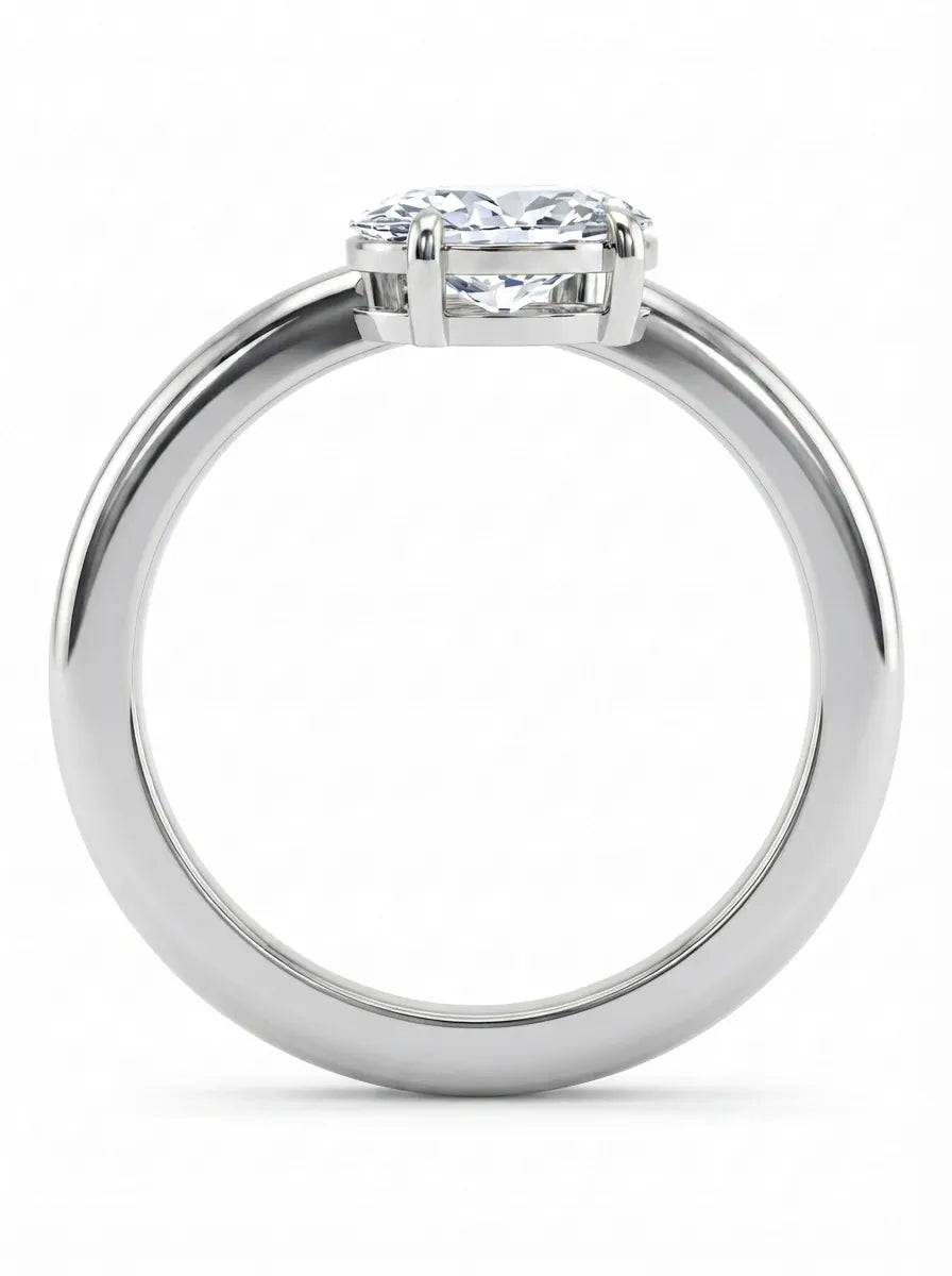 OctaPearl 1 ct Oval Curved Solitaire Lab Grown Diamond Engagement Ring