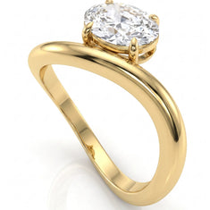 OctaPearl 1 ct Oval Curved Solitaire Lab Grown Diamond Engagement Ring - alternate view