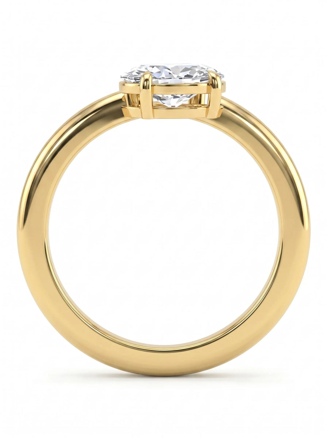 OctaPearl 1 ct Oval Curved Solitaire Lab Grown Diamond Engagement Ring