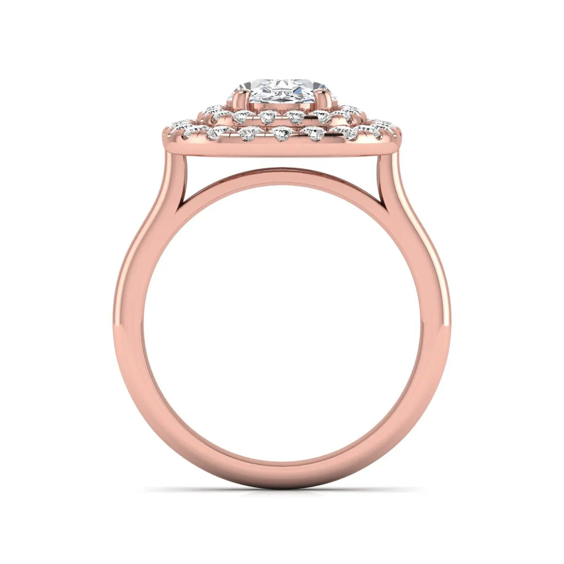OctaPearl 2.5 ct Oval Cut Double Halo Lab Grown Diamond Engagement Ring
