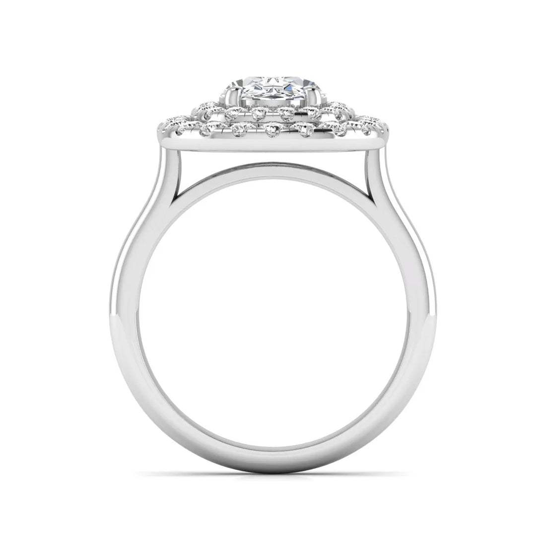 OctaPearl 2.5 ct Oval Cut Double Halo Lab Grown Diamond Engagement Ring