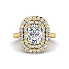 OctaPearl 2.5 ct Oval Cut Double Halo Lab Grown Diamond Engagement Ring