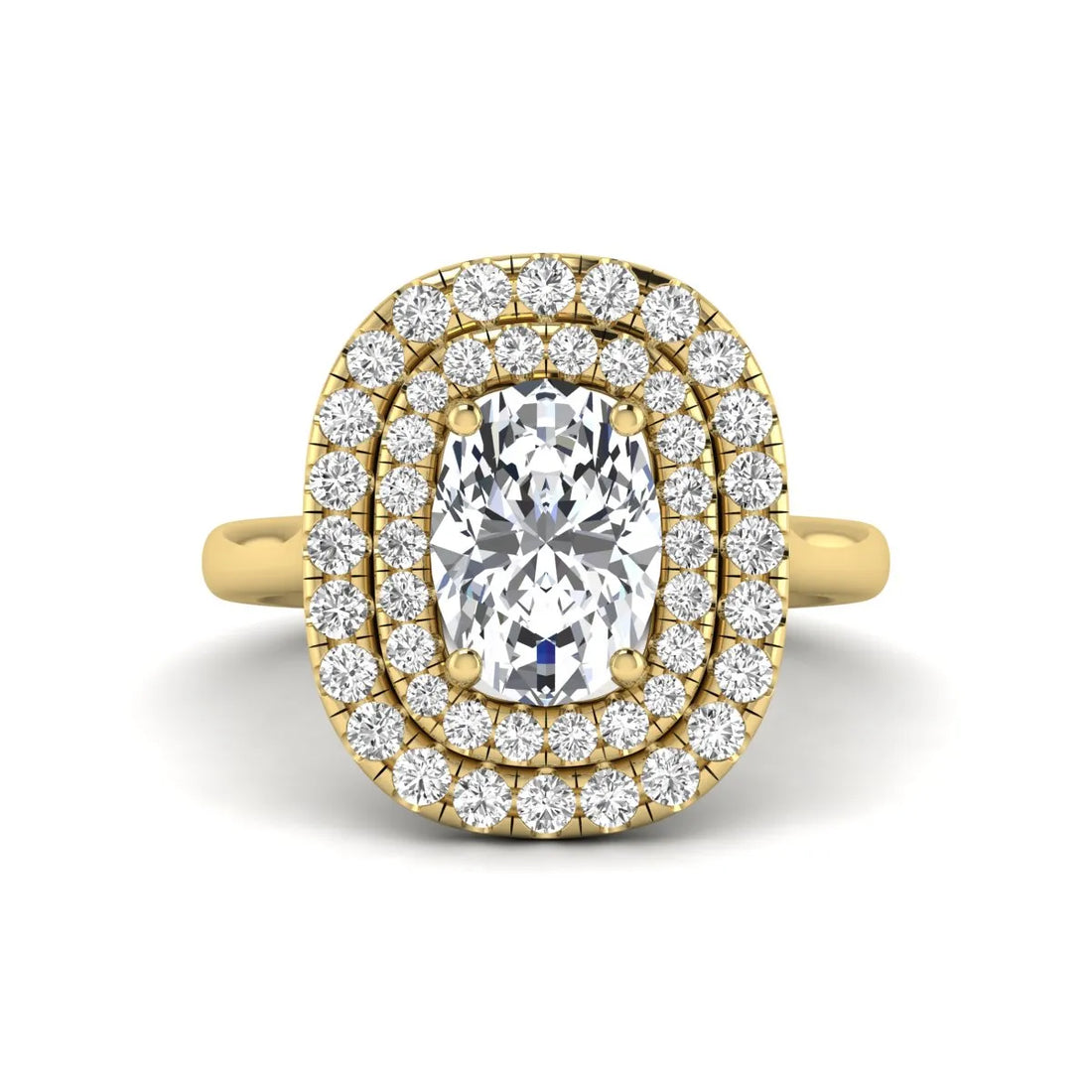 OctaPearl 2.5 ct Oval Cut Double Halo Lab Grown Diamond Engagement Ring
