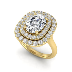 OctaPearl 2.5 ct Oval Cut Double Halo Lab Grown Diamond Engagement Ring - alternate view