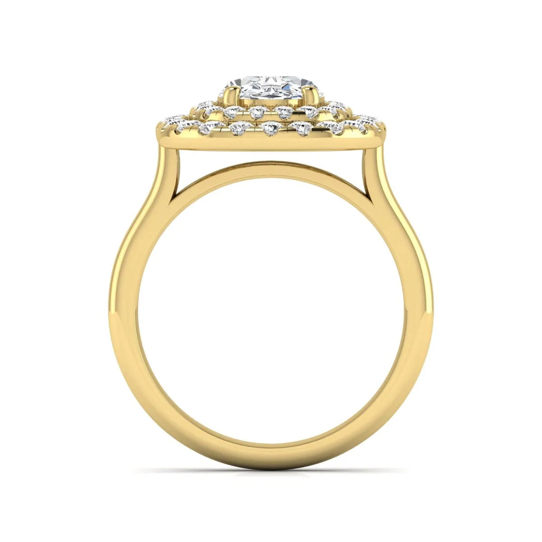 OctaPearl 2.5 ct Oval Cut Double Halo Lab Grown Diamond Engagement Ring