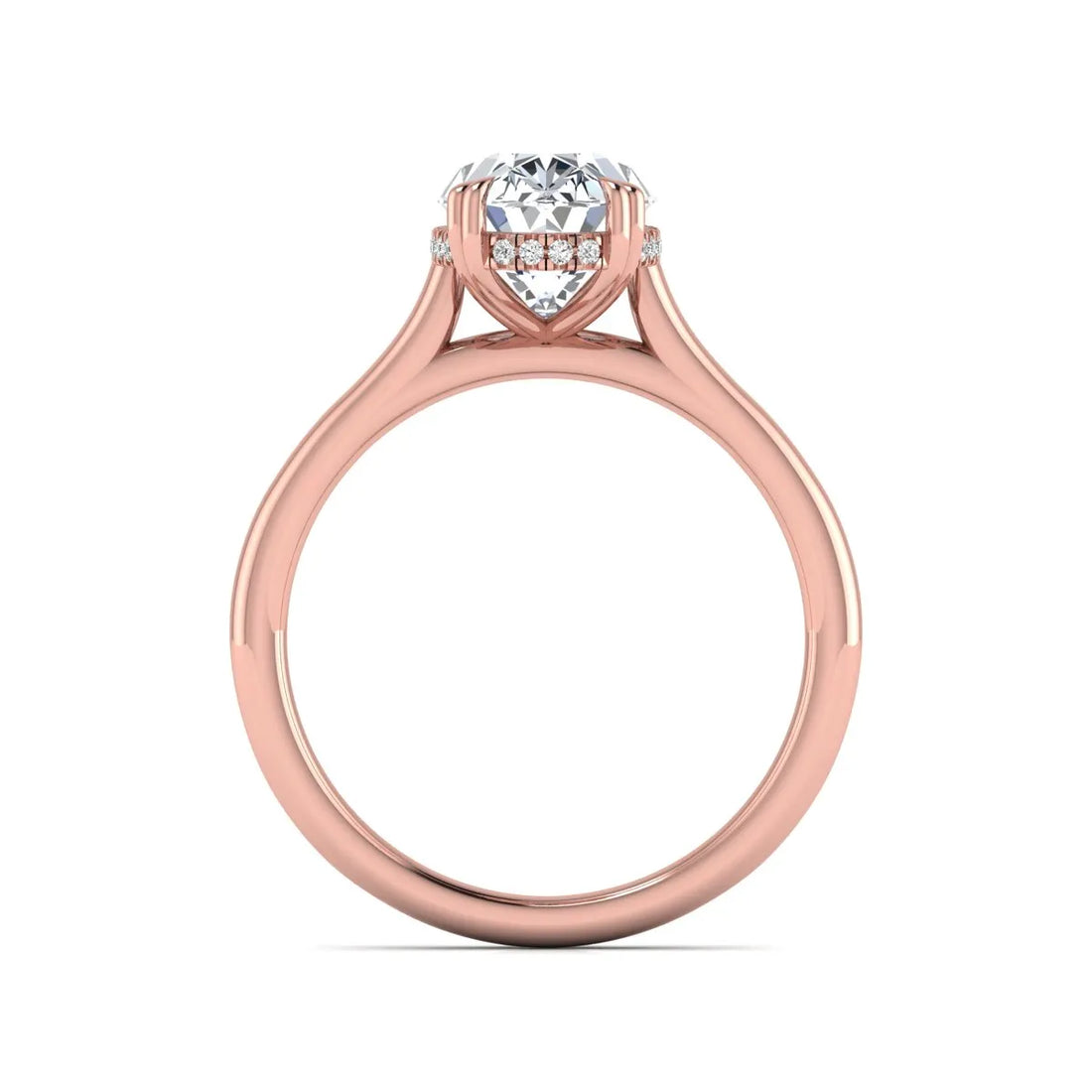 OctaPearl 3 ct Oval Cut Hidden Halo Lab Grown Diamond Engagement Ring