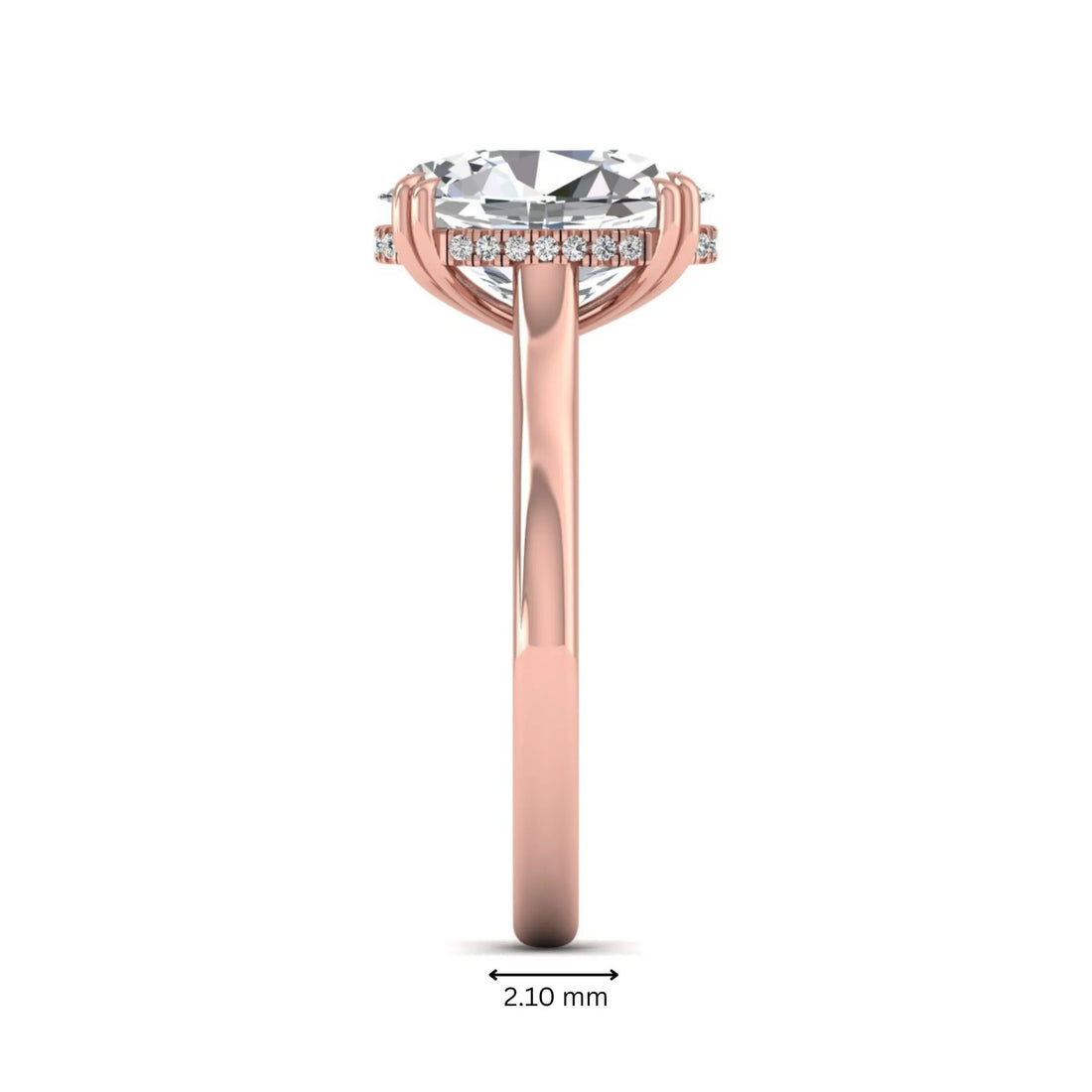 OctaPearl 3 ct Oval Cut Hidden Halo Lab Grown Diamond Engagement Ring