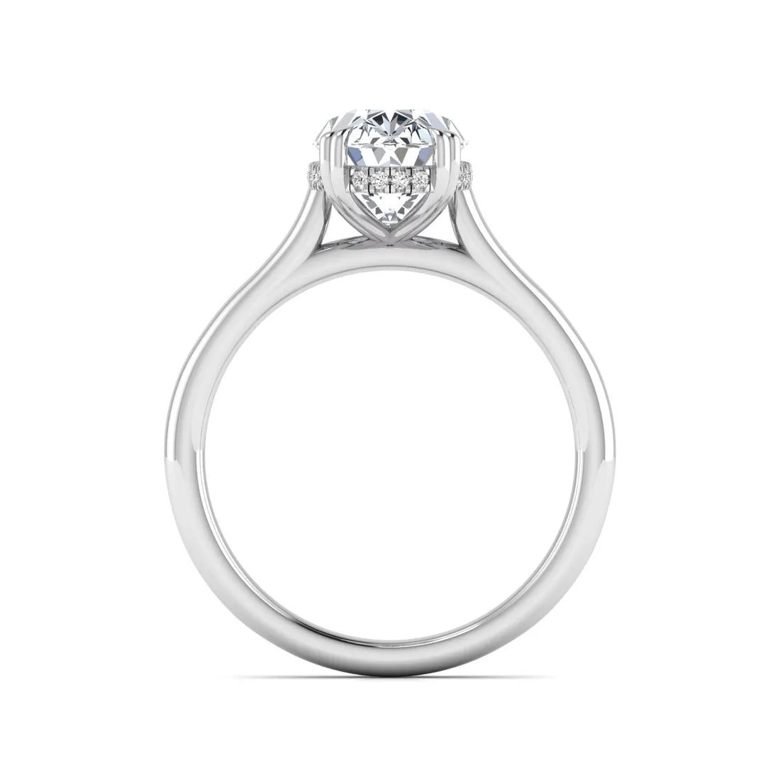 OctaPearl 3 ct Oval Cut Hidden Halo Lab Grown Diamond Engagement Ring