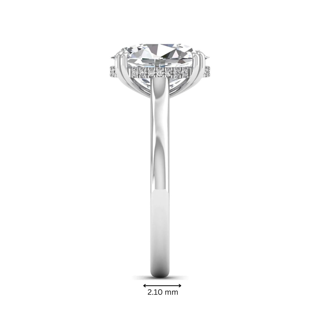 OctaPearl 3 ct Oval Cut Hidden Halo Lab Grown Diamond Engagement Ring