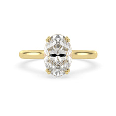 OctaPearl 3 ct Oval Cut Hidden Halo Lab Grown Diamond Engagement Ring