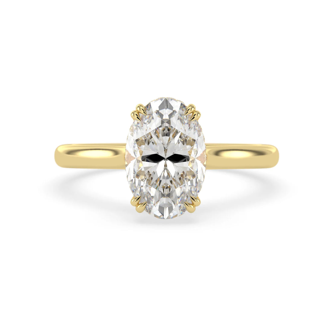 OctaPearl 3 ct Oval Cut Hidden Halo Lab Grown Diamond Engagement Ring