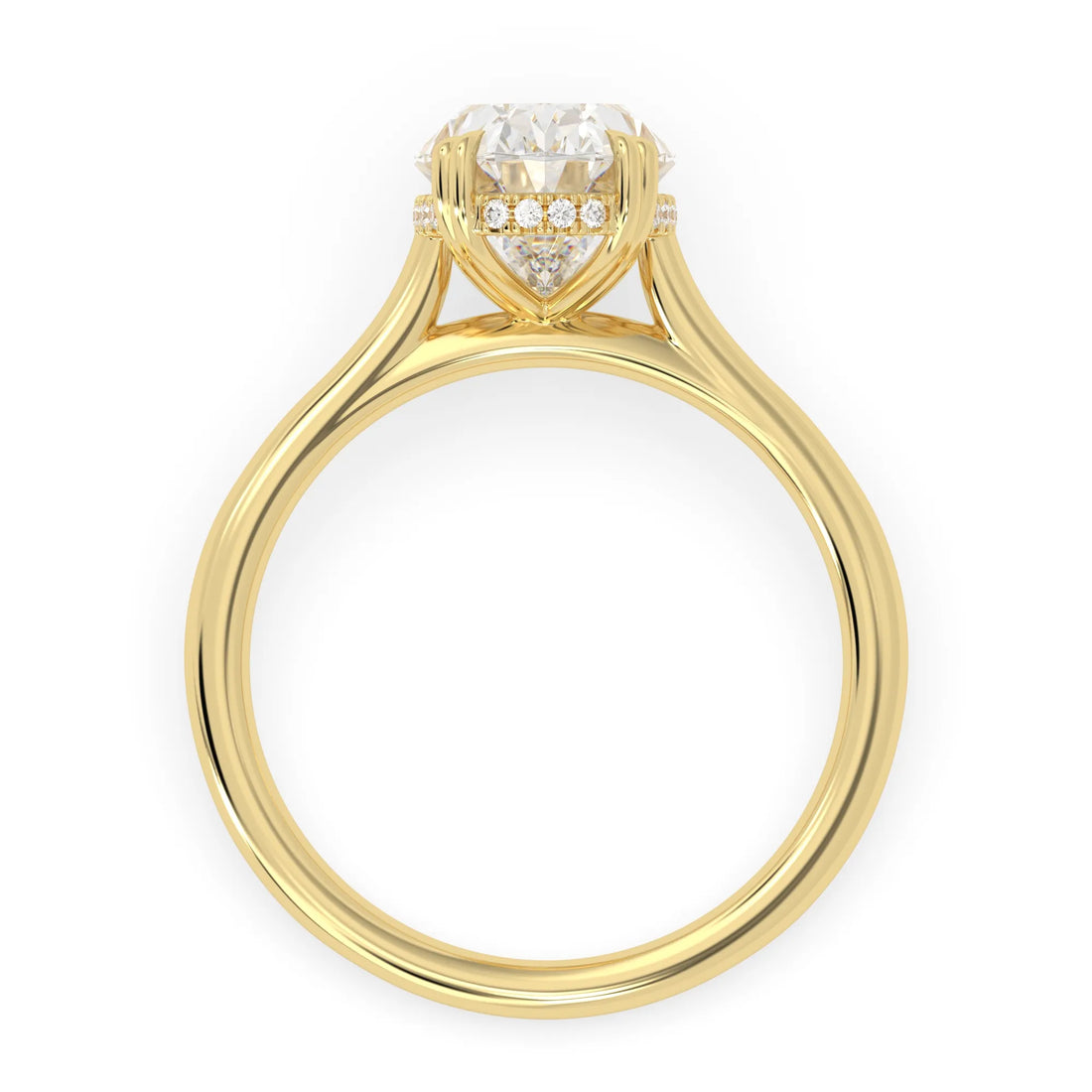 OctaPearl 3 ct Oval Cut Hidden Halo Lab Grown Diamond Engagement Ring