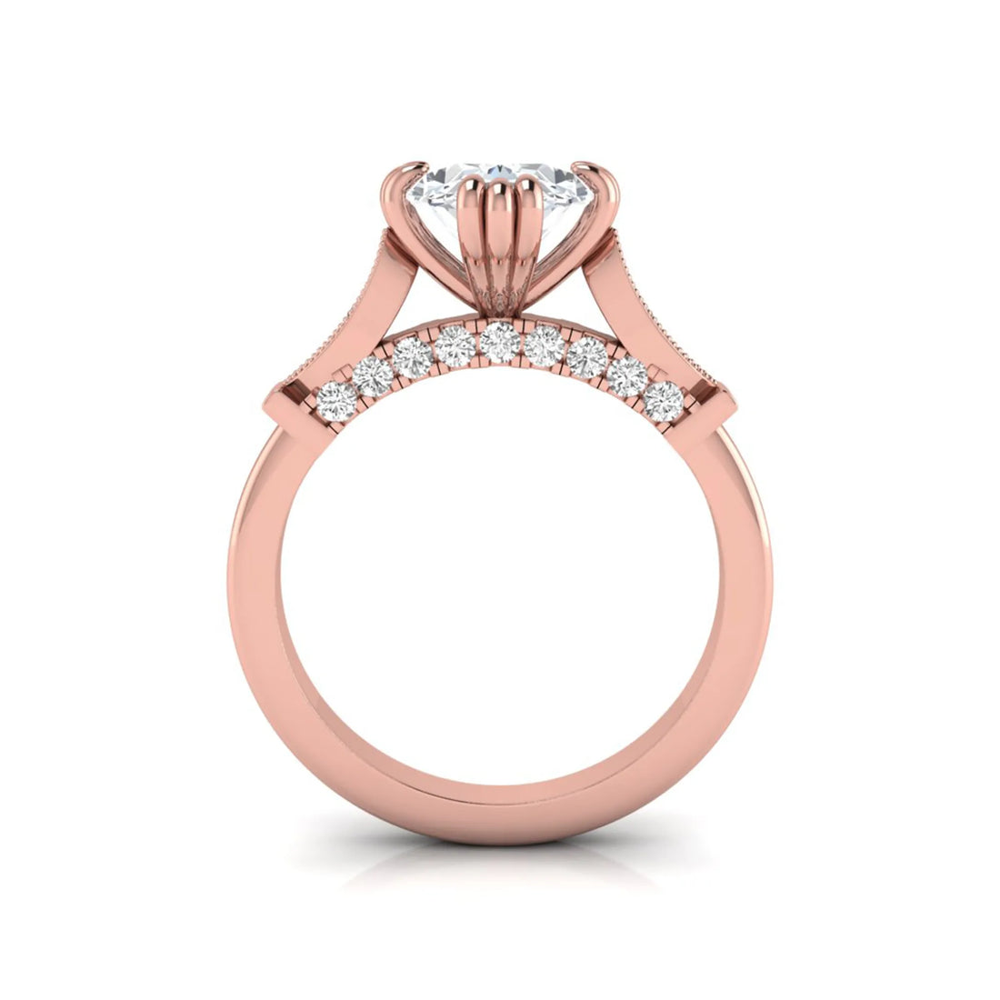 OctaPearl 2.5 ct Oval Cut Lab Grown Diamond Engagement Ring
