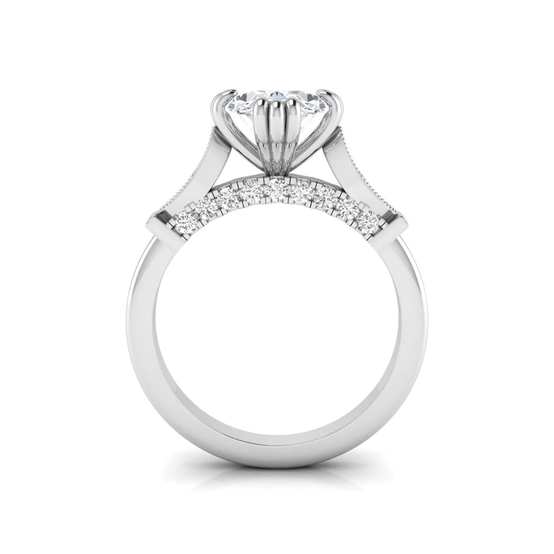 OctaPearl 2.5 ct Oval Cut Lab Grown Diamond Engagement Ring