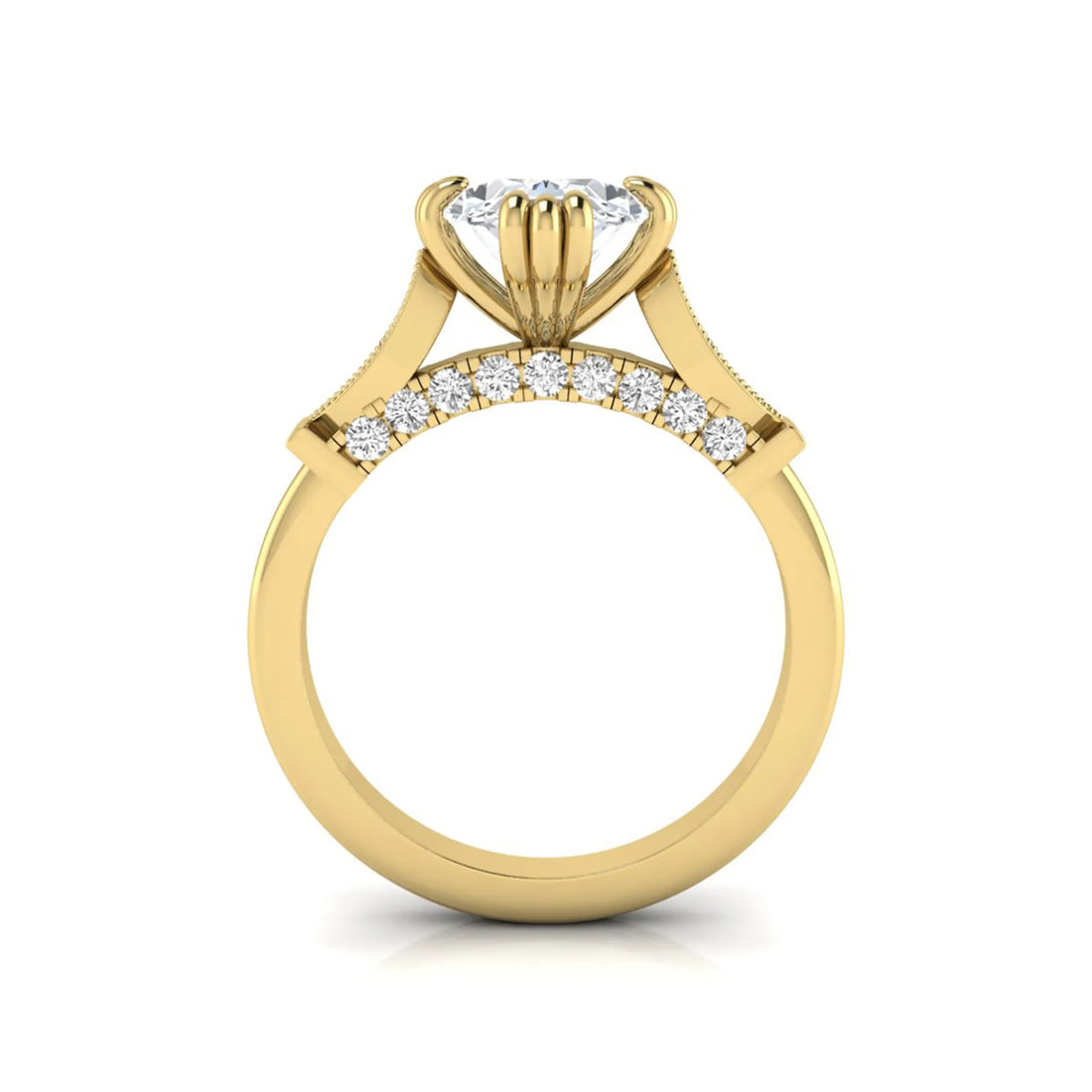 OctaPearl 2.5 ct Oval Cut Lab Grown Diamond Engagement Ring