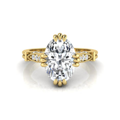 OctaPearl 2.5 ct Oval Cut Lab Grown Diamond Engagement Ring