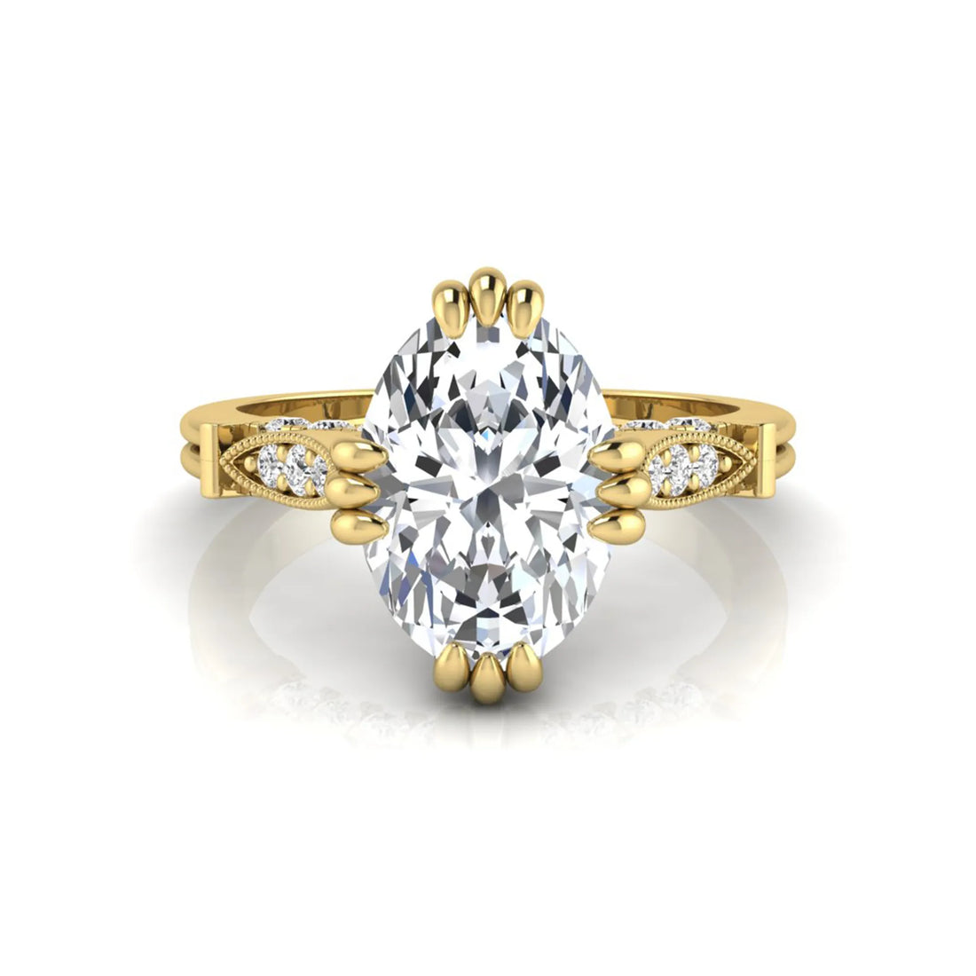 OctaPearl 2.5 ct Oval Cut Lab Grown Diamond Engagement Ring