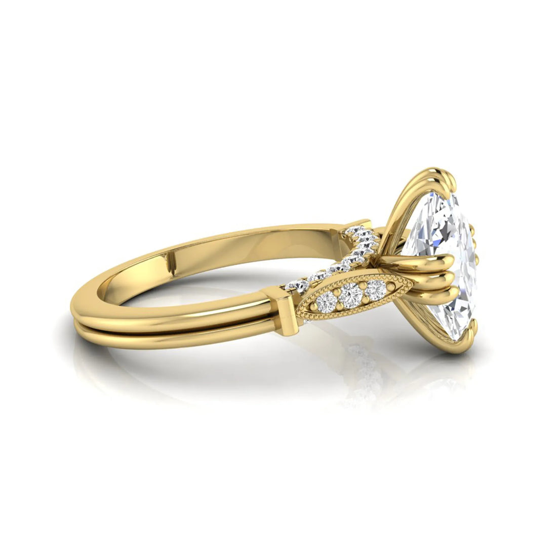 OctaPearl 2.5 ct Oval Cut Lab Grown Diamond Engagement Ring