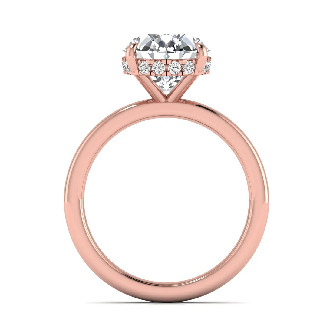 OctaPearl 2.5 ct Oval Cut Lab Grown Diamond Hidden Halo Solitaire Engagement Ring