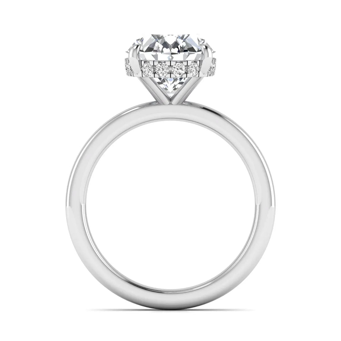 OctaPearl 2.5 ct Oval Cut Lab Grown Diamond Hidden Halo Solitaire Engagement Ring