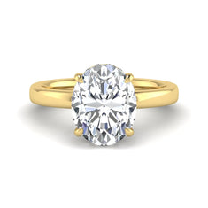 OctaPearl 2.5 ct Oval Cut Lab Grown Diamond Hidden Halo Solitaire Engagement Ring