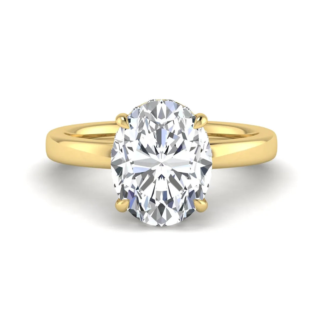 OctaPearl 2.5 ct Oval Cut Lab Grown Diamond Hidden Halo Solitaire Engagement Ring