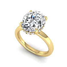 OctaPearl 2.5 ct Oval Cut Lab Grown Diamond Hidden Halo Solitaire Engagement Ring - alternate view