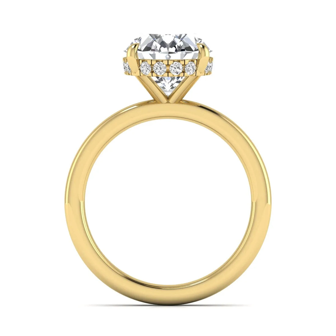OctaPearl 2.5 ct Oval Cut Lab Grown Diamond Hidden Halo Solitaire Engagement Ring