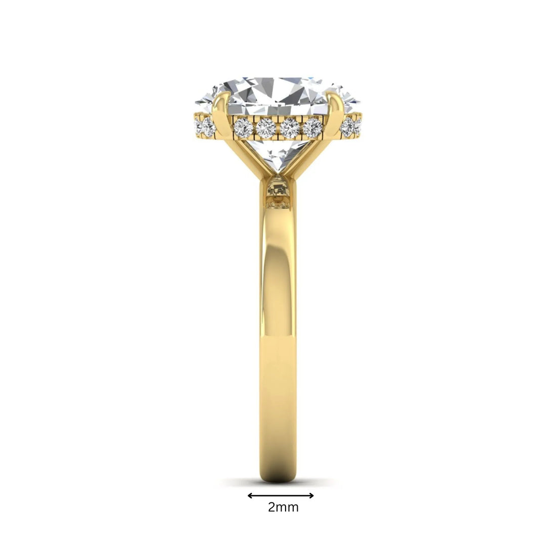 OctaPearl 2.5 ct Oval Cut Lab Grown Diamond Hidden Halo Solitaire Engagement Ring